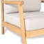 Fauteuil club de patio en bois d'acacia avec coussin résistant à l'eau, teck et beige (1 pièce)