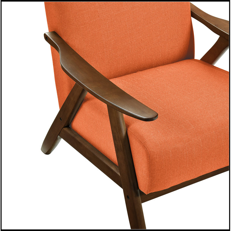 Fauteuil en tissu avec 4 pieds, Orange