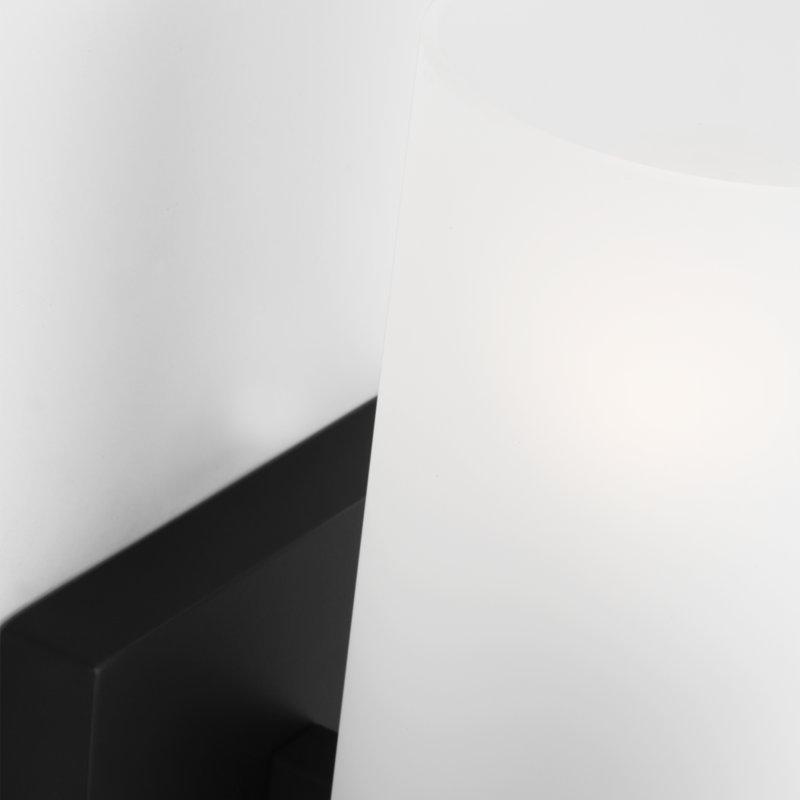Midnight Black Etched Glass Cylinder Wall Sconce