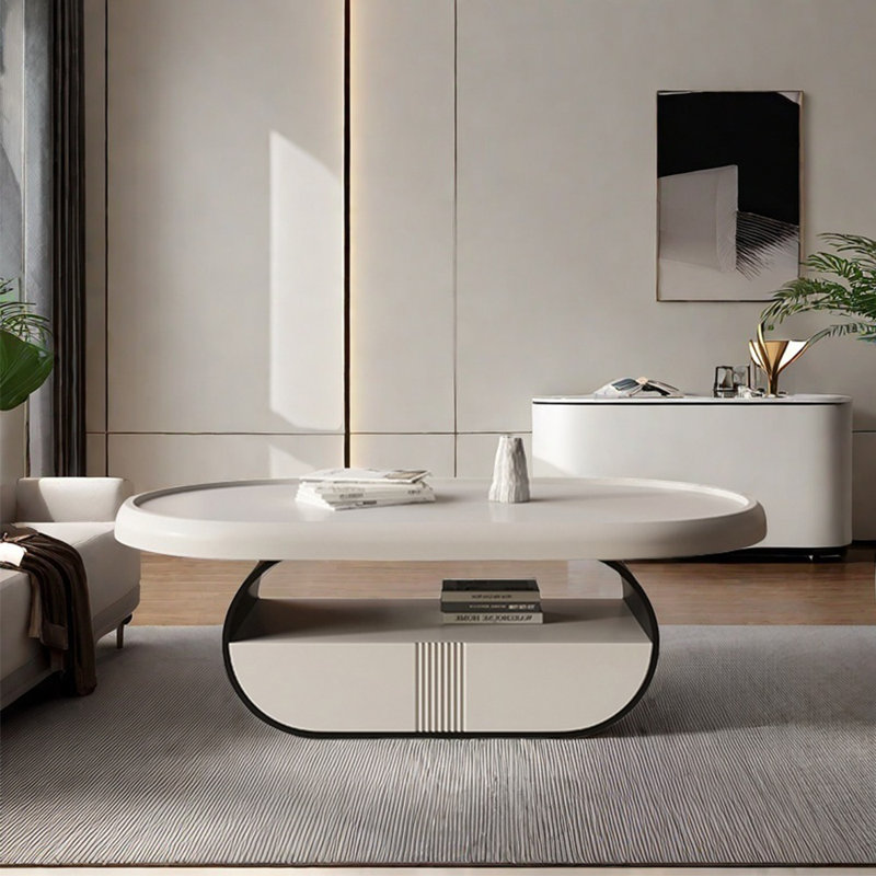 Table basse ovale de style français, H 16,9 po x L 51,2 po x l 27,6 po