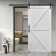 MDF Barn Door Easy Assembly -Solid Slab Covered with Water-Proof PVC Surface with Hardware Kit