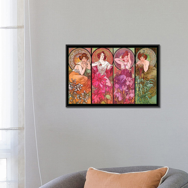 «The Precious Stones (Ruby, Emerald, Amethyst, Topaz), 1900», reproduction sur toile, H 18 po x l 26 po x P 1,5 po