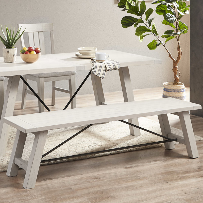 Banc de salle à manger Ana, Blanc récupéré