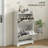 Shoe Cabinets | Farmhouse Slim Hidden Shoe Storage, 2 Flip Drawers, Adjustable Shelves, Holds 8 Pairs, Distressed Off-white | Entryway | Particle Board