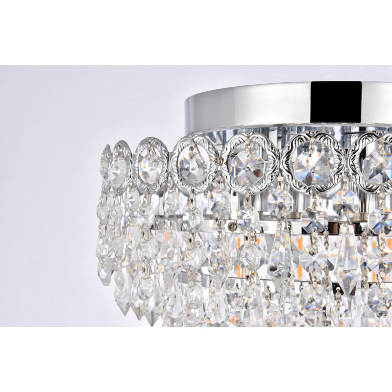 Stoltz Crystal Semi Flush Mount, Chrome, Royal Cut