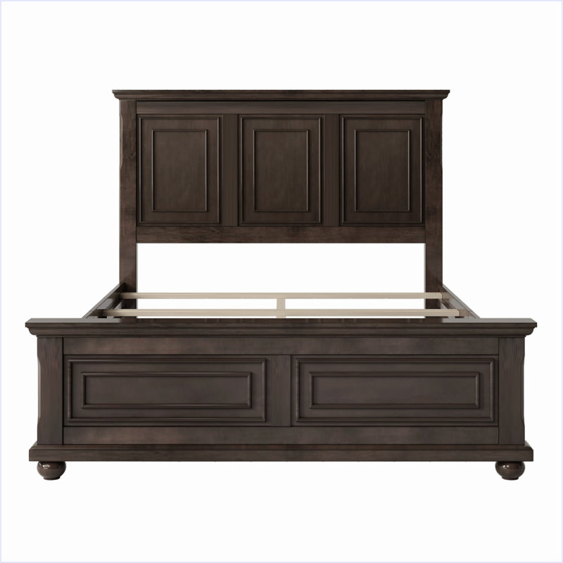 Lit traditionnel traditionnel style pin et pin, Brun, Grand lit