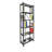 Origami Foldable 6-Shelf Classic Stamped Steel Bookcase-16202750