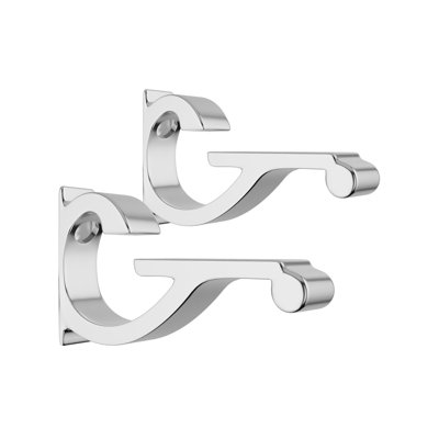 Support de tablette Designer en aluminium pour verre chromé de 3/8 po à 1/2 po, paquet de 2