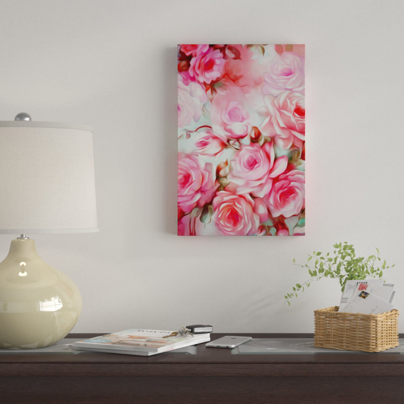«Shabby Elegance Pink», impression sur toile, H 18 po x l 12 po x P 1,5 po, Toile tendue, Pas de tapis