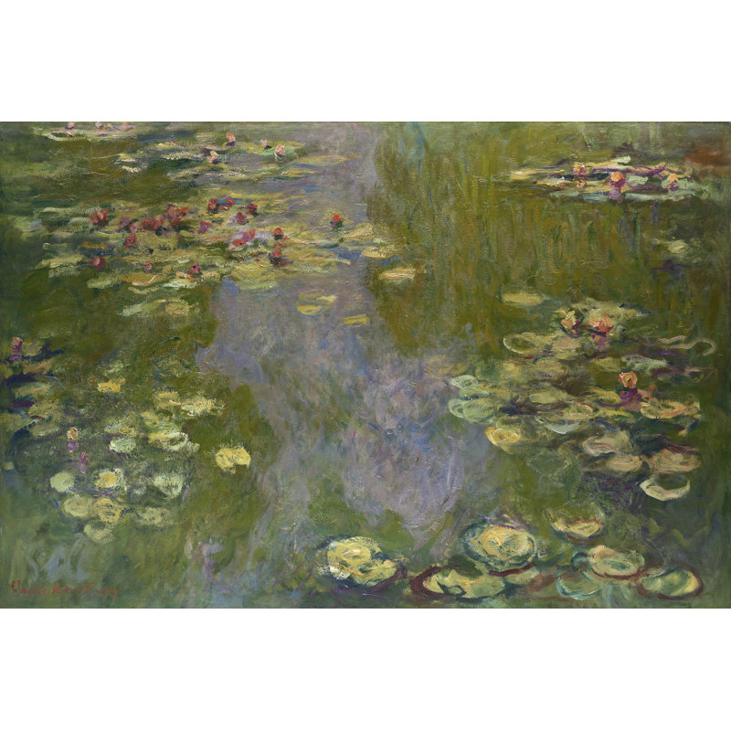 Water Lilies I by Claude O. Monet - Wrapped Canvas Painting, 81cm H x 122cm W