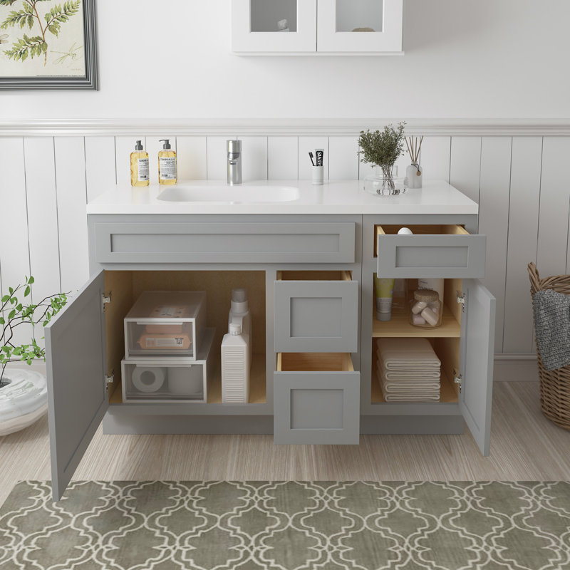 51'' Single Bathroom Vanity Base Only, Gray