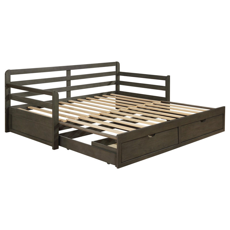 Adda 2-drawer Twin XL Daybed with Extension Trundle Grey