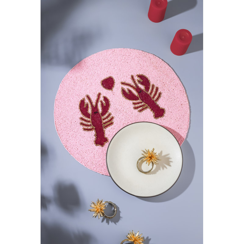 Ensemble de table perlé « T'es mon homard »