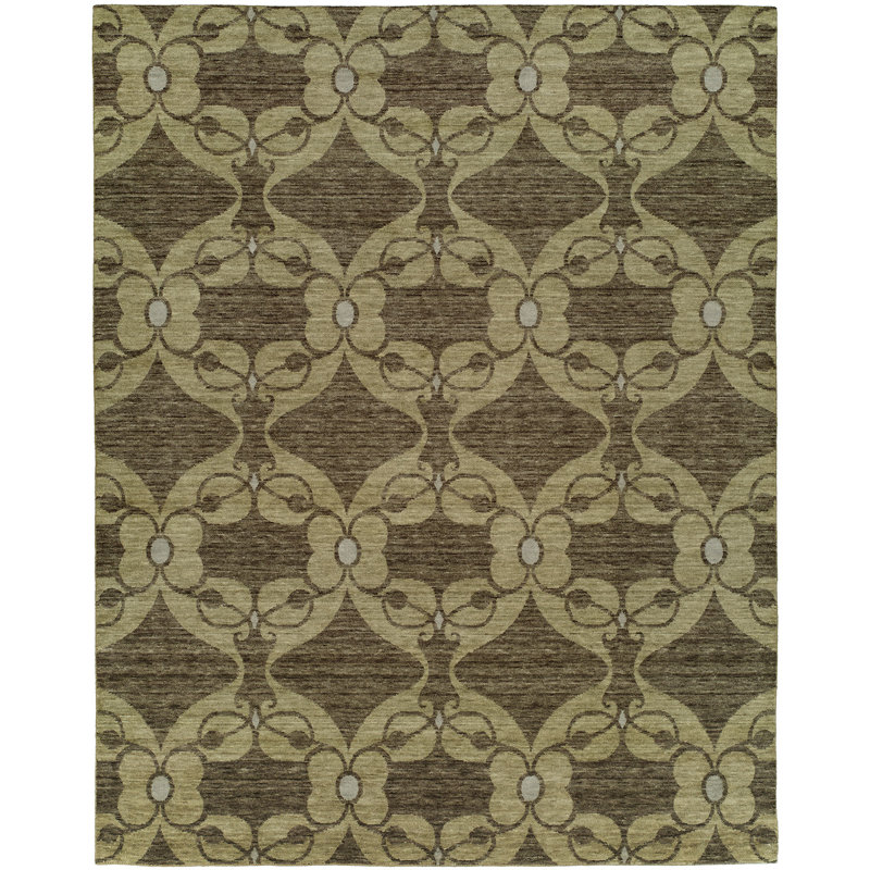 Tapis géométrique noué à la main brun, Rectangle 2 pi x 3 pi