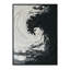 Peinture abstraite en continu noir / blanc L 36 po x l 2,5 po x H 48 po