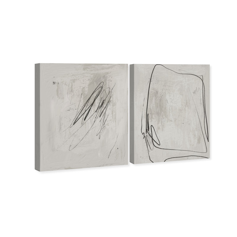 Modernist Set Canvas Abstract Print by Oliver Gal, Black Frame, 16 x 20, 30"H x 36"W, Gallery Wrapped
