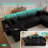 122" U-Shaped Sleeper Sofa with Pull-Out Bed & Double Storage Chaise, Corduroy Oversized Sectional Couch for Living Room, Black-880518361