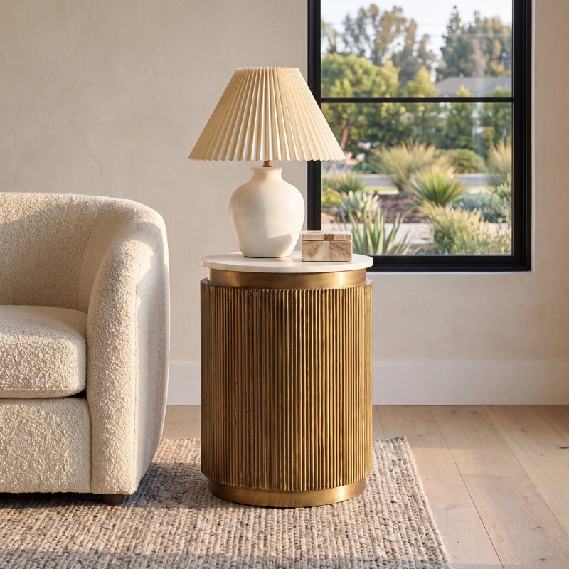 Packer Marble Top End Table