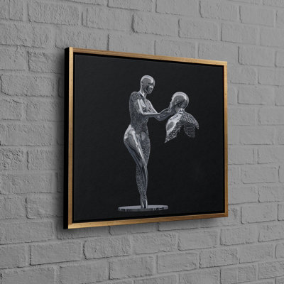 Outstretched Hand Metallic Printed Wall Decor Featuring Modern Abstract Canvas Art Ideal for Trendy Contemporary Home Styling