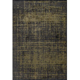 Rapture Dark Gray/Yellow Abstract Luxury Area Rug