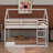 Arja Twin Over Twin Bunk Bed, Rubber Wood House Bed Frame-949605993