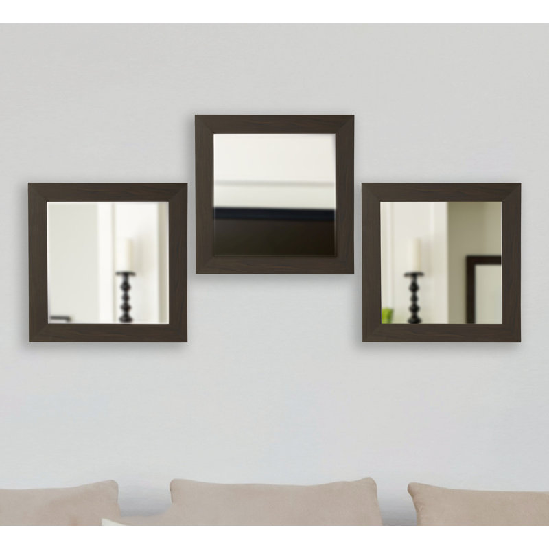 Solid Wood Flat Wall Mirror, Dark Mahogany