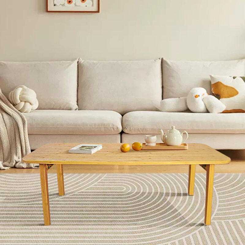 Table basse pliable Mid-Century avec tablette de rangement ouverte