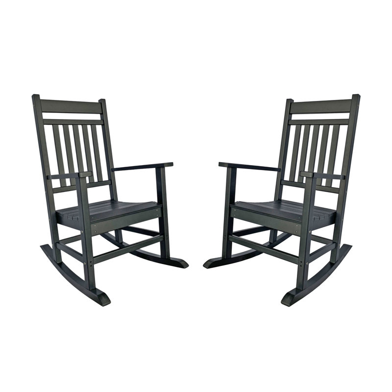 Chaise berçante d'extérieur Wallis, Noir