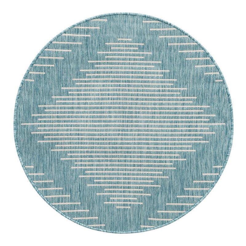Striped Indoor / Outdoor Rug, Round 3'1"