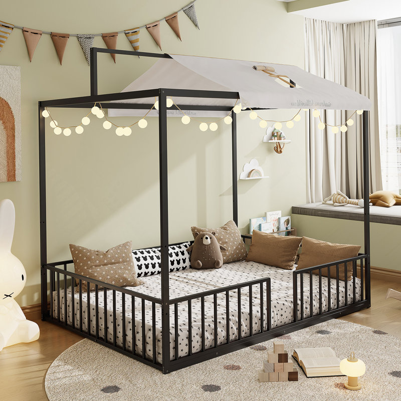 Lit convertible 3-en-1 Montessori, Double, Noir, noir, noir, noir