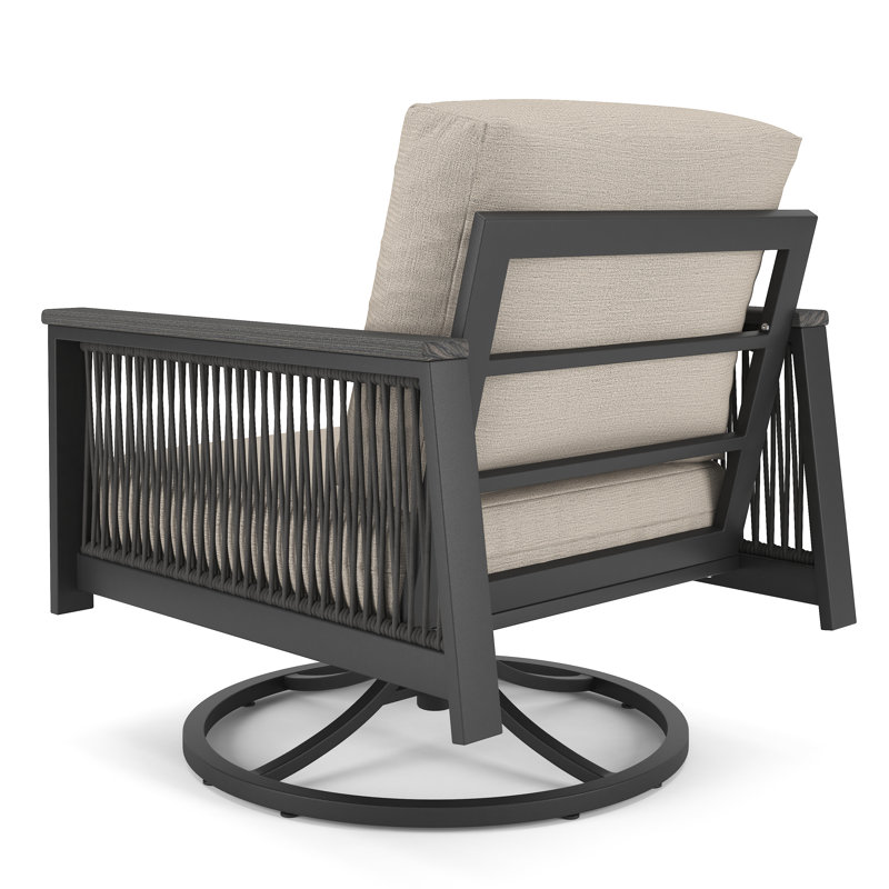 Chaise berçante d'extérieur avec coussin Sunbrella Townsend, Argent coulé Sunbrella®