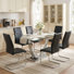 9-Piece Modern Rectangular Tempered Glass Dining Set