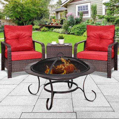 Kwiatkowski Round Iron Charcoal Smokeless Fire Pit