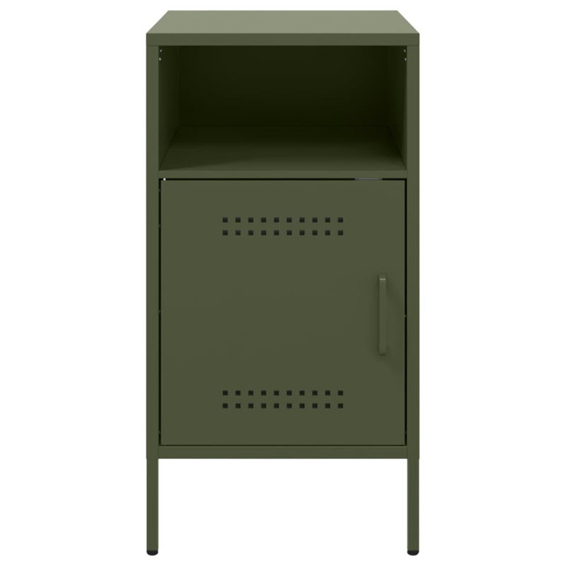 Bedside Cabinet 36x39x68 cm Steel, Olive Green