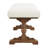 Fabric Cream Bench with Brown Turned Legs