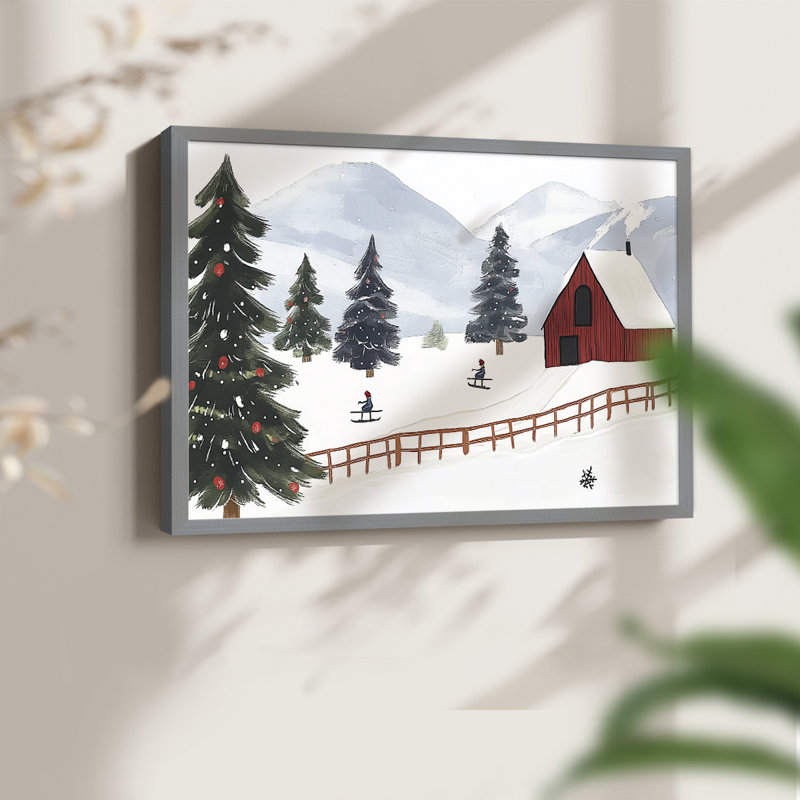 Chirstmas Art-DLVI -Framed Print - Restickable, Gris, H 16 po x l 20 po