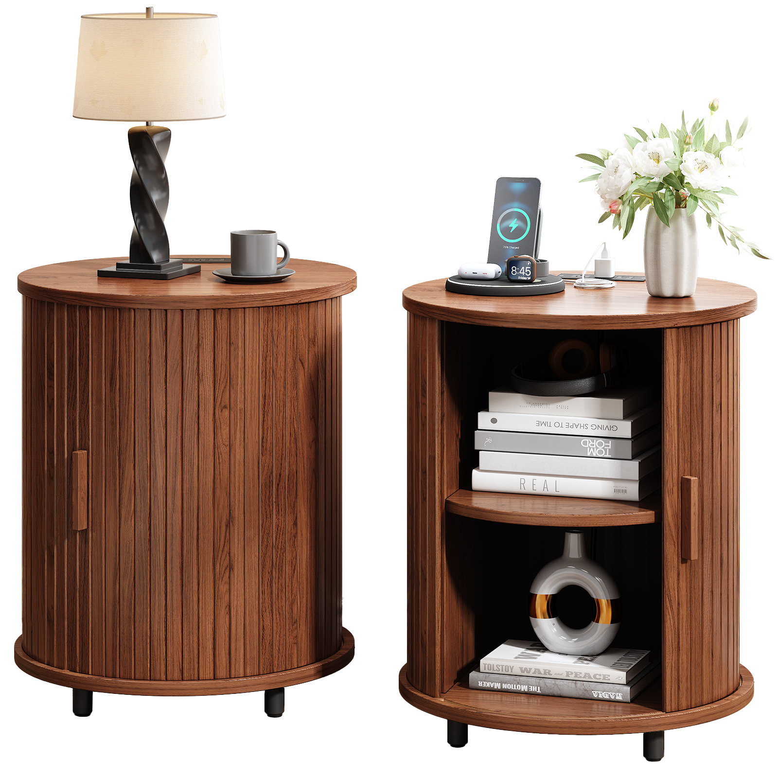 George Oliver 2-Pack End Table with Charging Station | Wayfair