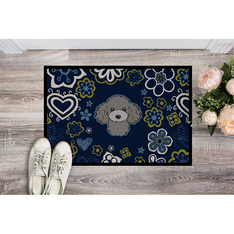 Tapis d'extérieur antidérapant Toluca, L 24 po x L 36 po, Caniche argenté