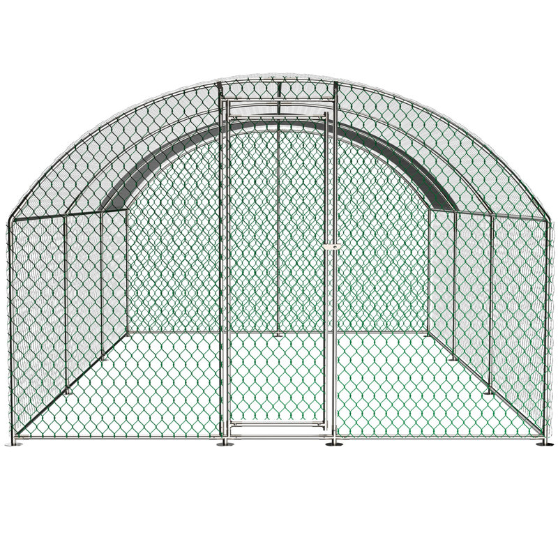 Grand poulailler en métal avec acier galvanisé et toit pour ferme imperméable. Spacieux poulailler. 9,84 pi x 19,68 pi x 6,56 pi. Porte verrouillable. Housse. Conception sans rendez-vous. Fabrication