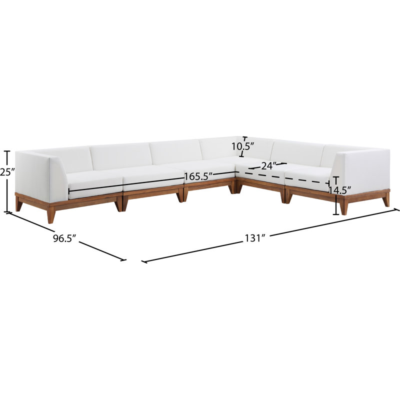 Imperia 131" Wide Outdoor Right Hand Facing Patio Sectional with Cushions