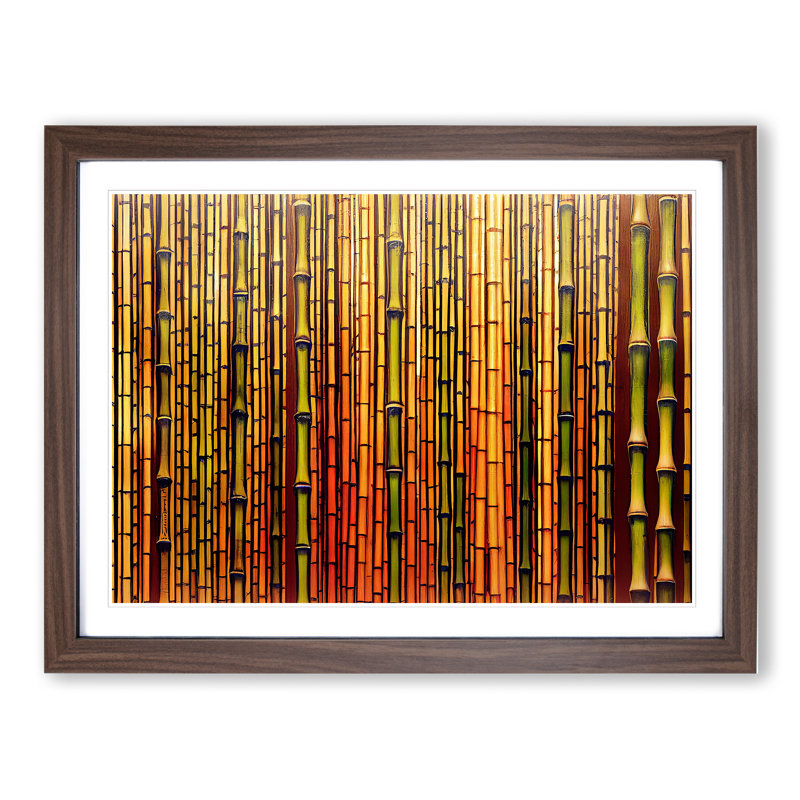 Admirable Bamboo Forest - Framed Print, 34cm H x 46cm W x 2cm D, Walnut