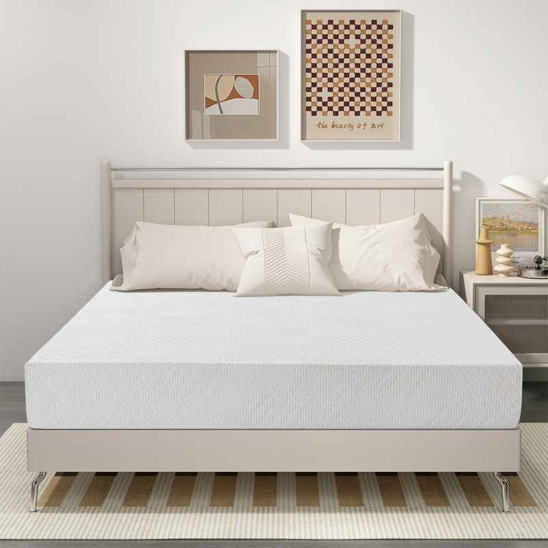 EGOHOME 8" Medium Gel Memory Foam Mattress Infused with Green Tea, Queen