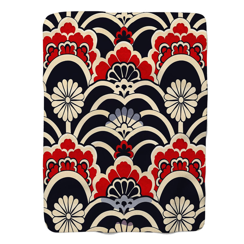 Iconic Japanese Art - couverture sherpa de qualité supérieure 1 pièce, Lit simple