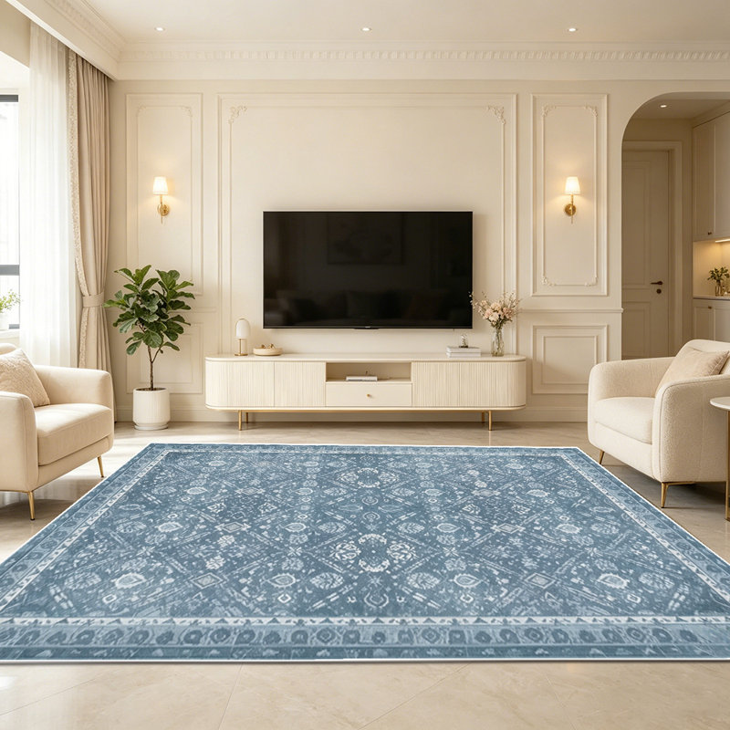 1PC Vintage Distressed Bohemian Geometric area rugs for Living Room, Soft and Comfortable, Suitable for all seasons, easy-to-maintain, machine washable Indoor floor mat, Under Table Farmhouse suitable for dining room, bedroom, kitchen, entryway,