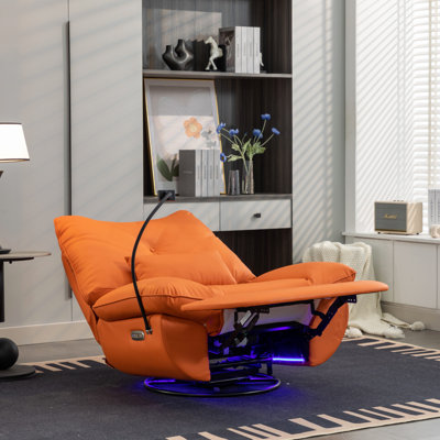 Fauteuil inclinable 270 pivotant, fauteuil berçant inclinable électrique, charge USB pour chaise de chambre de bébé avec lampe d'ambiance