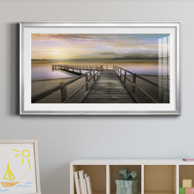 «Morning On The Lake», reproduction d'art encadrée de qualité supérieure, prête à être accrochée