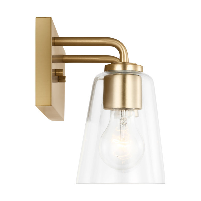 Miles Medium Vanity from Generation Lighting , Clear, Satin Brass