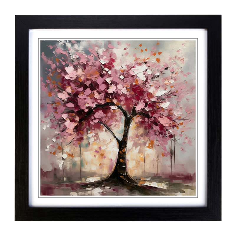 Cherry Blossom Tree Expressionism No.4 - Framed Print, Black