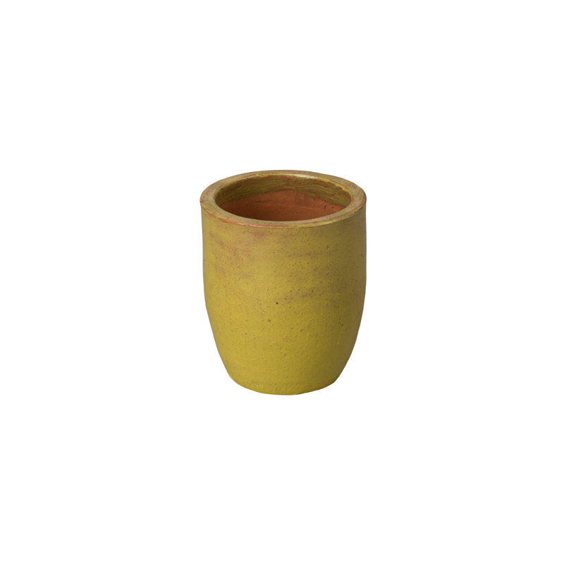 Efkea Handmade Ceramic Pot Planter, 15" H x 12" W x 12" D, Yellow