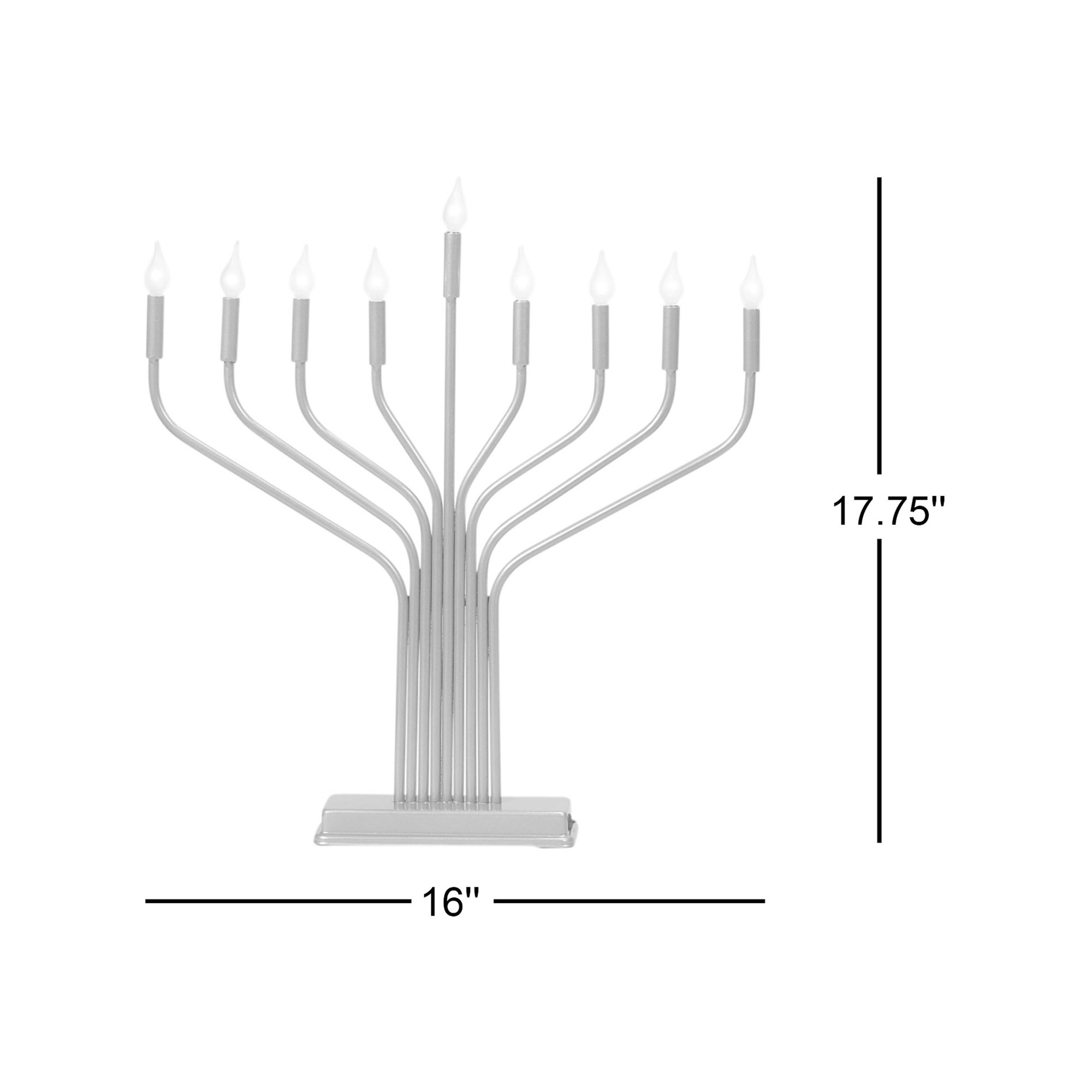Electric Menorah, 17.75" H x 16" W x 2.5" D, Gold
